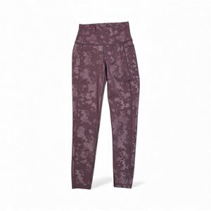 Sweaty Betty Super Sculpt Burgundy Floral Camo 7/8 Length Leggings Size XS
